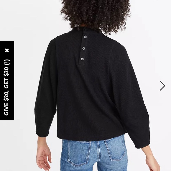 Madewell textured button back mock neck sweater - Picture 2 of 7